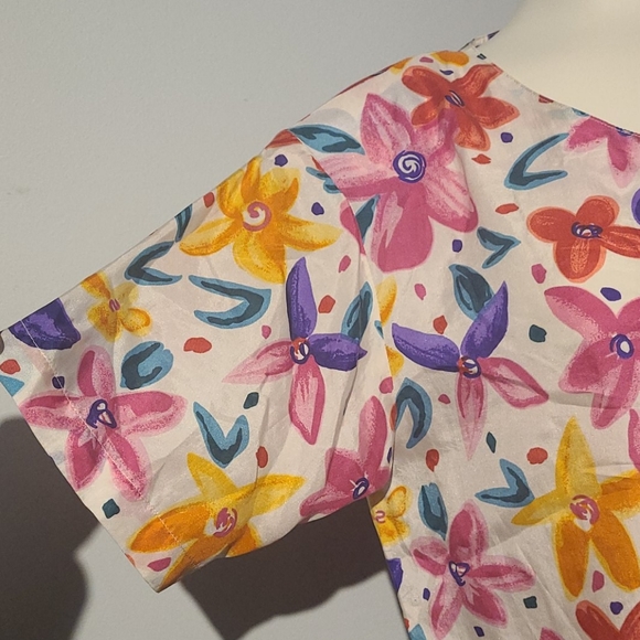 Vintage 100% silk tunic floral dress - Picture 6 of 12